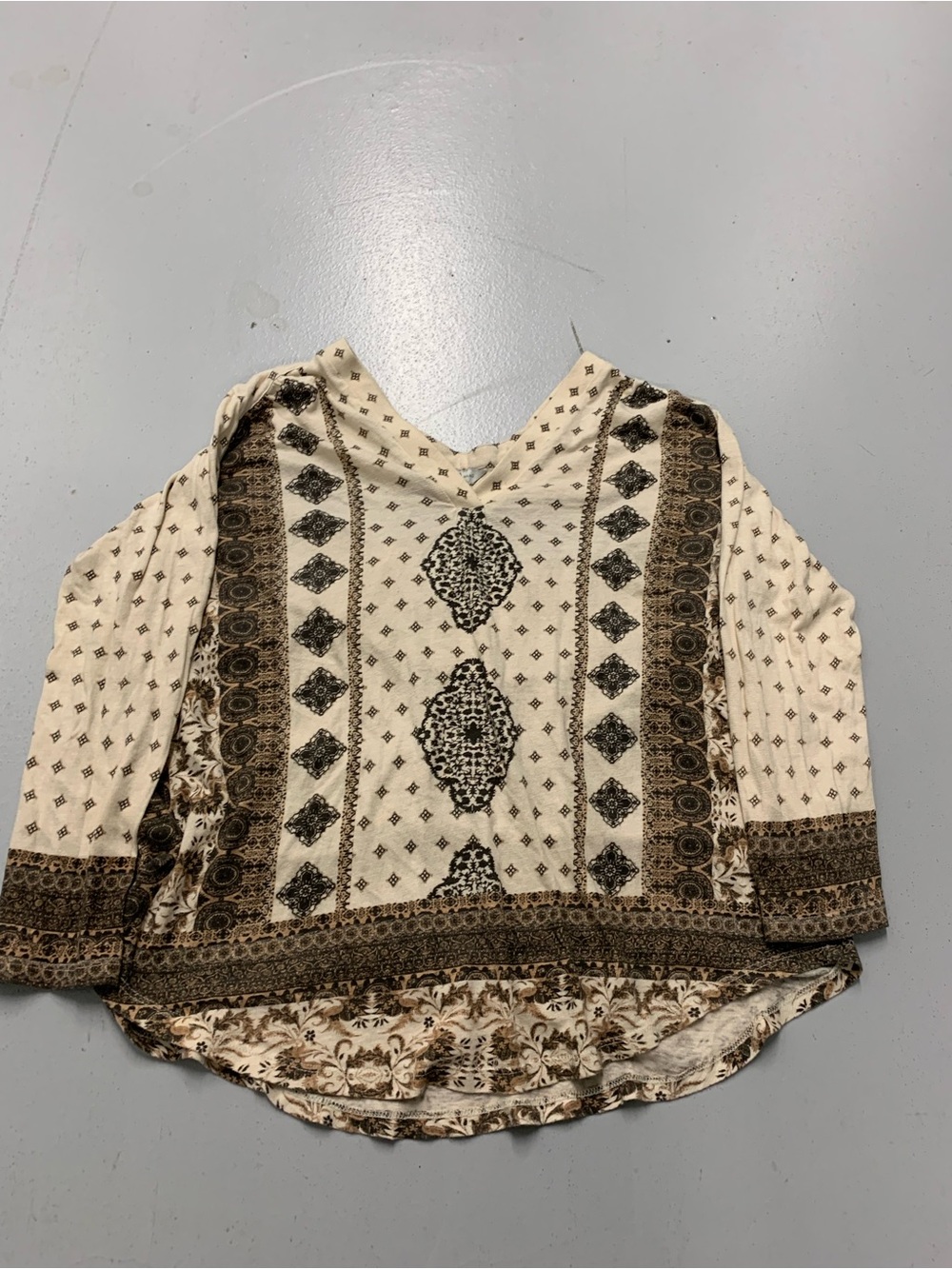 Lucky Brand Bohemian Patterned Tunic Top Sz L